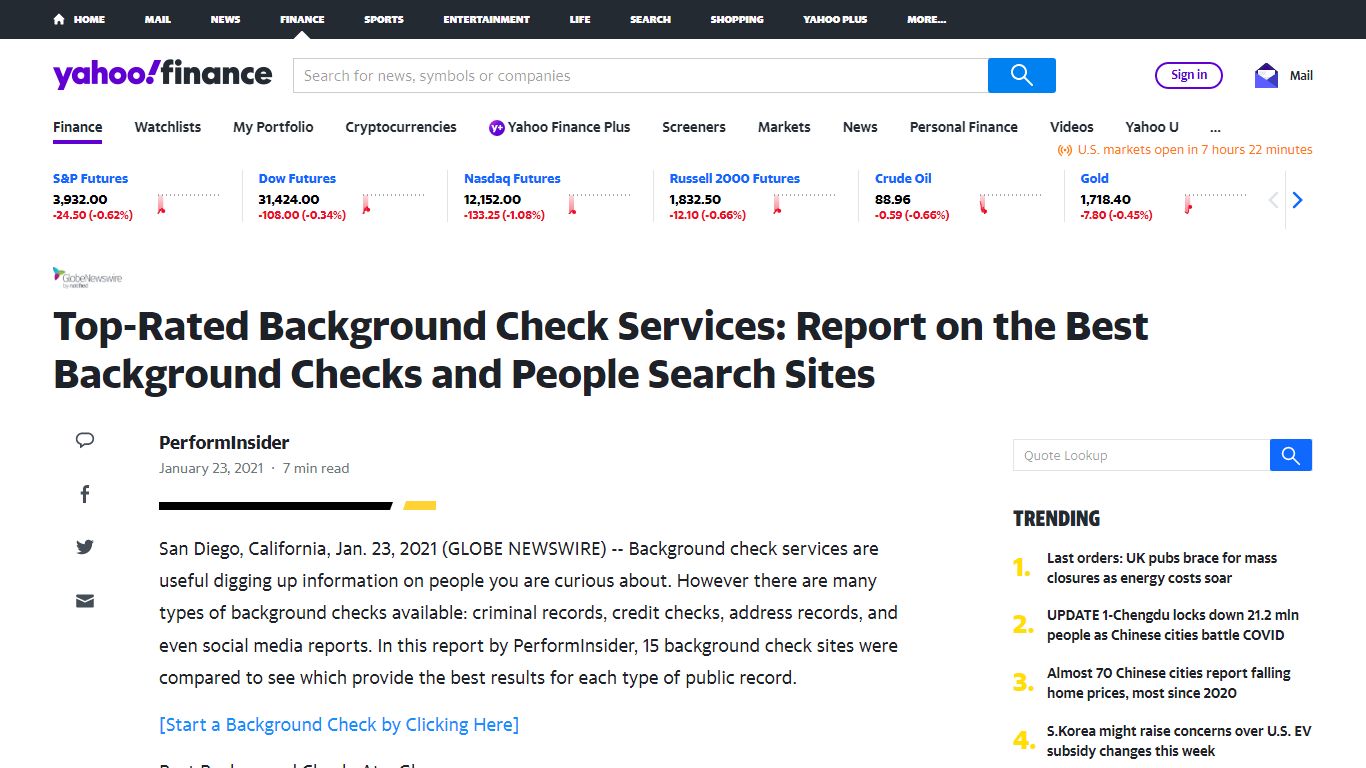 Top-Rated Background Check Services: Report on the Best ... - Yahoo!